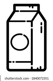 Icono De Paquete De Leche Aislado En Fondo Blanco