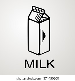 Milk pack icon black