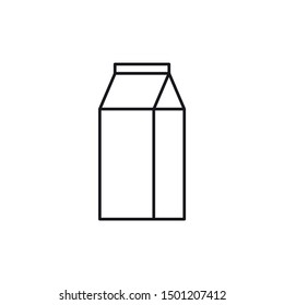 milk pack icon. black vector milk pack  sign 