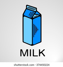 Milk pack icon blue