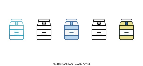 Milk Pack icon design with white background stock illustration