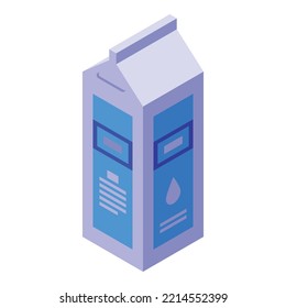 Milk pack icon isometric vector. Carton box. Food drink