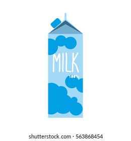 Milk pack isolated.  dairy package on white background. milky packet box
