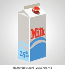 Milk pack isolated vector illustration on white background