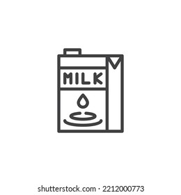 Icono de línea de paquete de leche. signo de estilo lineal para concepto móvil y diseño web. Icono de vector de contorno del paquete de leche. Símbolo, ilustración del logotipo. Gráficos vectoriales
