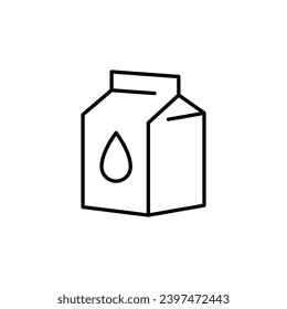 Milk pack line icon on white