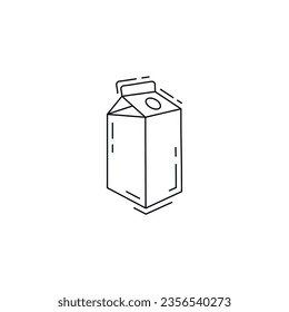 Milk pack line icon, Milk pack thin line icon.