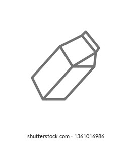 Milk pack, paper box for juice line icon.