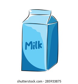 Milk Pack Sketchy Colored Vector Icon