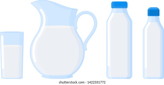 Milk pack vector empty glass jar glassware blank dairy products cheese package illustration glassful set of container cuppingglass bottle packaging template isolated on white background
