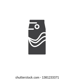 Milk pack vector icon. filled flat sign for mobile concept and web design. Milk box glyph icon. Symbol, logo illustration. Pixel perfect vector graphics