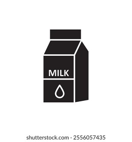 Milk pack vector icon, simple flat black trendy style illustration for web and app..eps