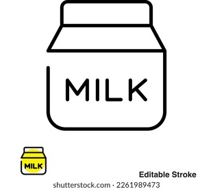 Milk Pack Vector Line Icon