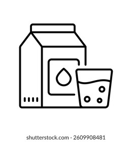 Milk Pack vector outline icon. EPS 10 file