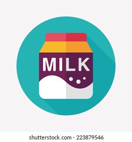 milk package flat icon with long shadow,eps10