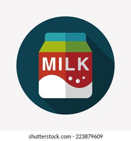 milk package flat icon with long shadow,eps10