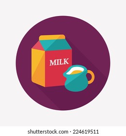milk package flat icon with long shadow,eps10