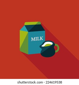 milk package flat icon with long shadow,eps10