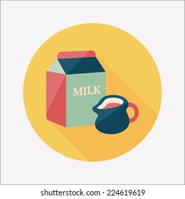 milk package flat icon with long shadow,eps10