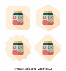 milk package flat icon with long shadow, eps10