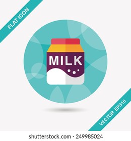 milk package flat icon with long shadow,eps10