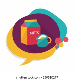 milk package flat icon with long shadow,eps10