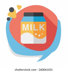 milk package flat icon with long shadow,eps10