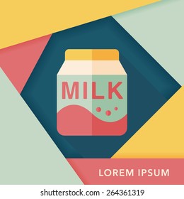 milk package flat icon with long shadow,eps10