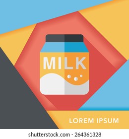 milk package flat icon with long shadow,eps10