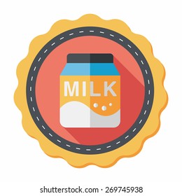 milk package flat icon with long shadow,eps10