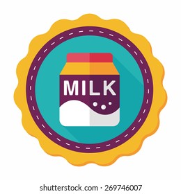 milk package flat icon with long shadow,eps10