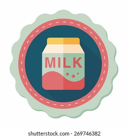 milk package flat icon with long shadow,eps10