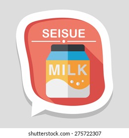 milk package flat icon with long shadow,eps10