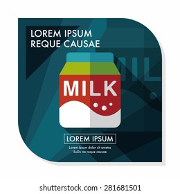 milk package flat icon with long shadow,eps10