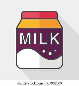 milk package flat icon with long shadow,eps10