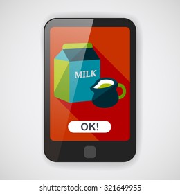 milk package flat icon with long shadow,eps10