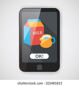 milk package flat icon with long shadow,eps10