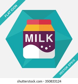 milk package flat icon with long shadow,eps10