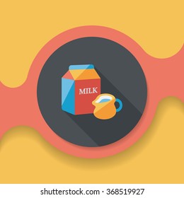 milk package flat icon with long shadow,eps10