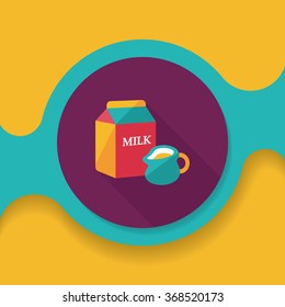 milk package flat icon with long shadow,eps10