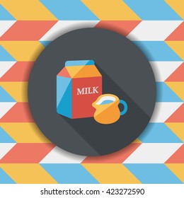 milk package flat icon with long shadow,eps10