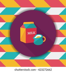 milk package flat icon with long shadow,eps10