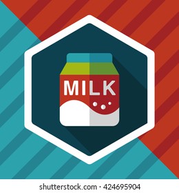 milk package flat icon with long shadow,eps10