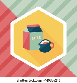 milk package flat icon with long shadow,eps10
