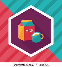 milk package flat icon with long shadow,eps10