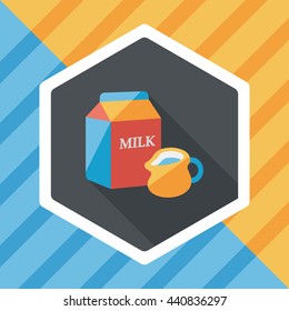 milk package flat icon with long shadow,eps10