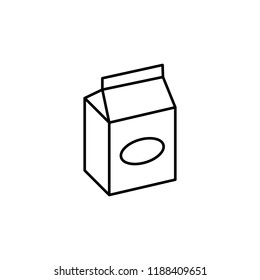 milk in package icon. Element of fast food for mobile concept and web apps icon. Thin line icon for website design and development, app development