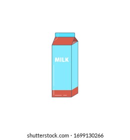 Milk package icon. Flat design.