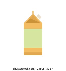 Milk package icon flat vector. Food bag. Recycle box isolated