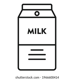 Milk package icon. Outline Milk package vector icon for web design isolated on white background